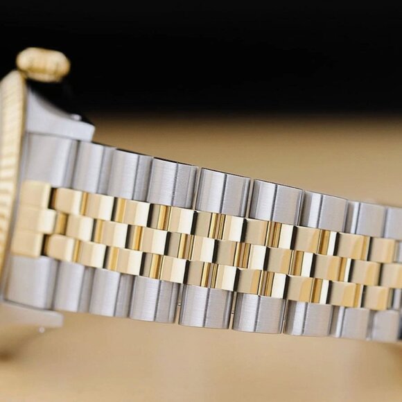 ROLEX MENS DATEJUST 18K GOLD STAINLESS STEEL CHAMPAGNE DIAL TWO TONE WATCH - Picture 5 of 9